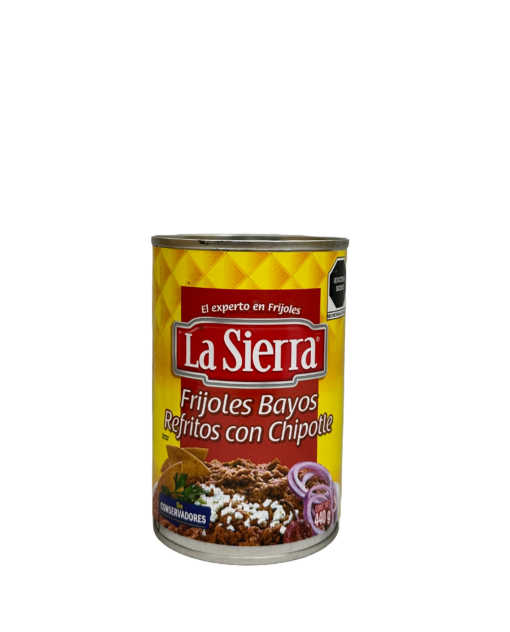 Frijoles Bayos Refritos con Chipotle La Sierra 440g